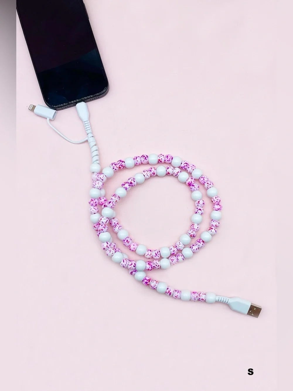 TIK TOK BEADED DUAL USB FAST CHARGING CABLE